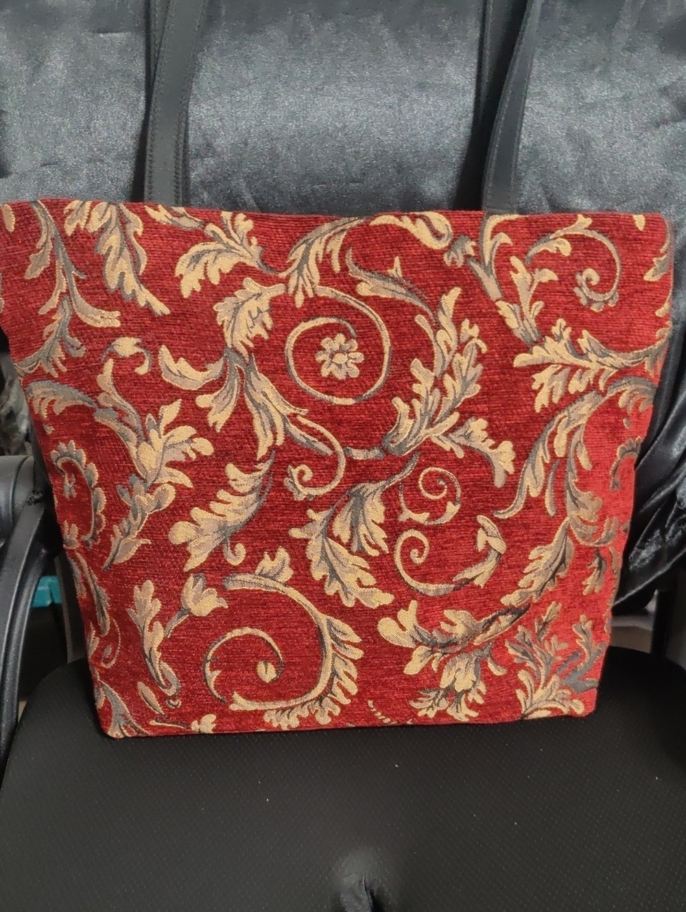Danny K Tapestry Tote — 17” W × 12.5” D — Artisan Woven Fabric